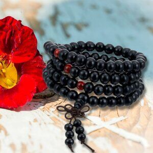 Natural Sandalwood Healing Prayer Meditation Wood Round Beads Bracelet